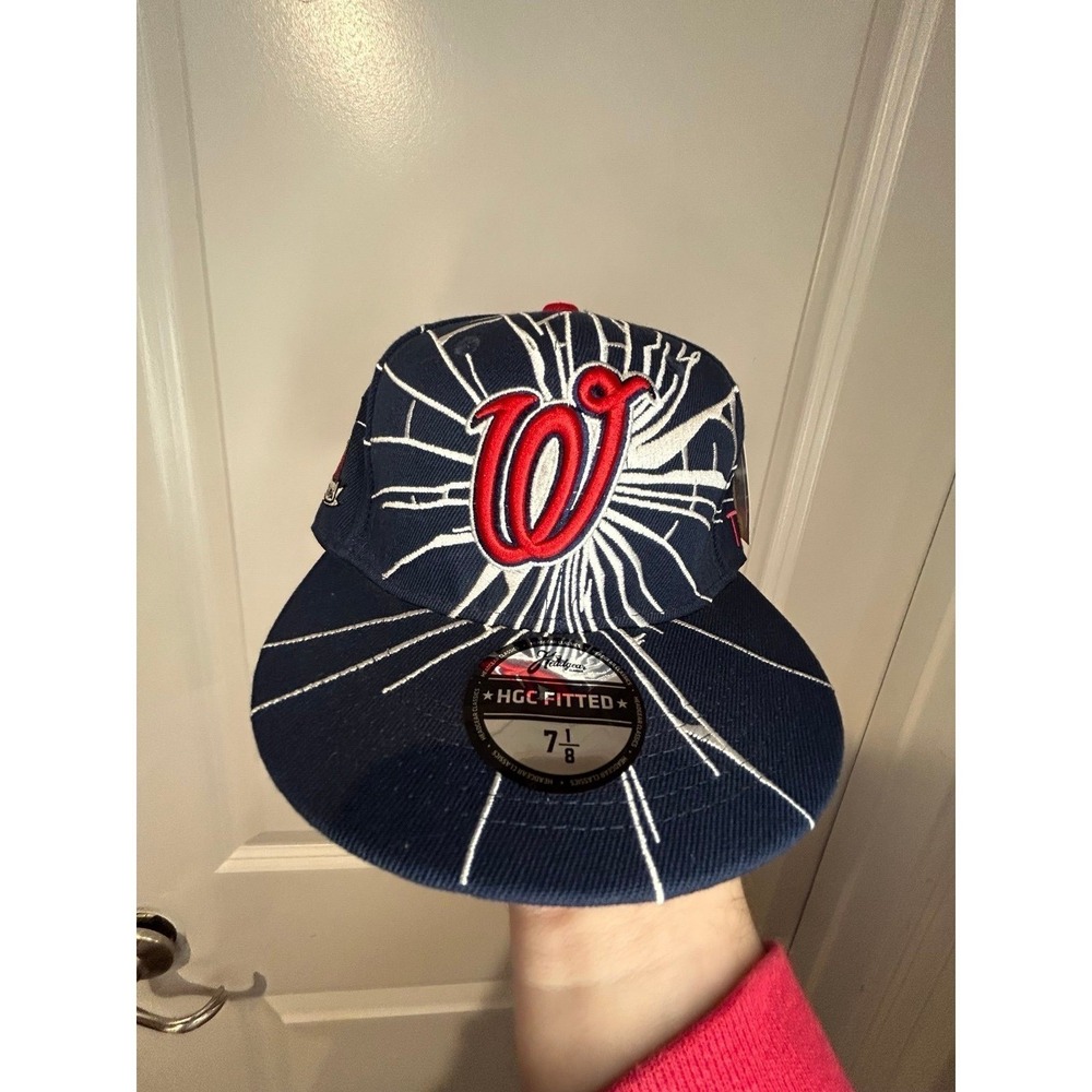 Washington Black Senators Shockwave Shatter Collision Fitted Hat Brand New